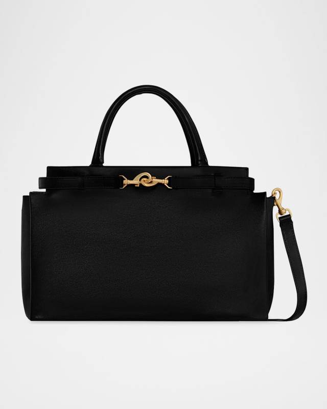 Insider Zip Leather Top-Handle Bag